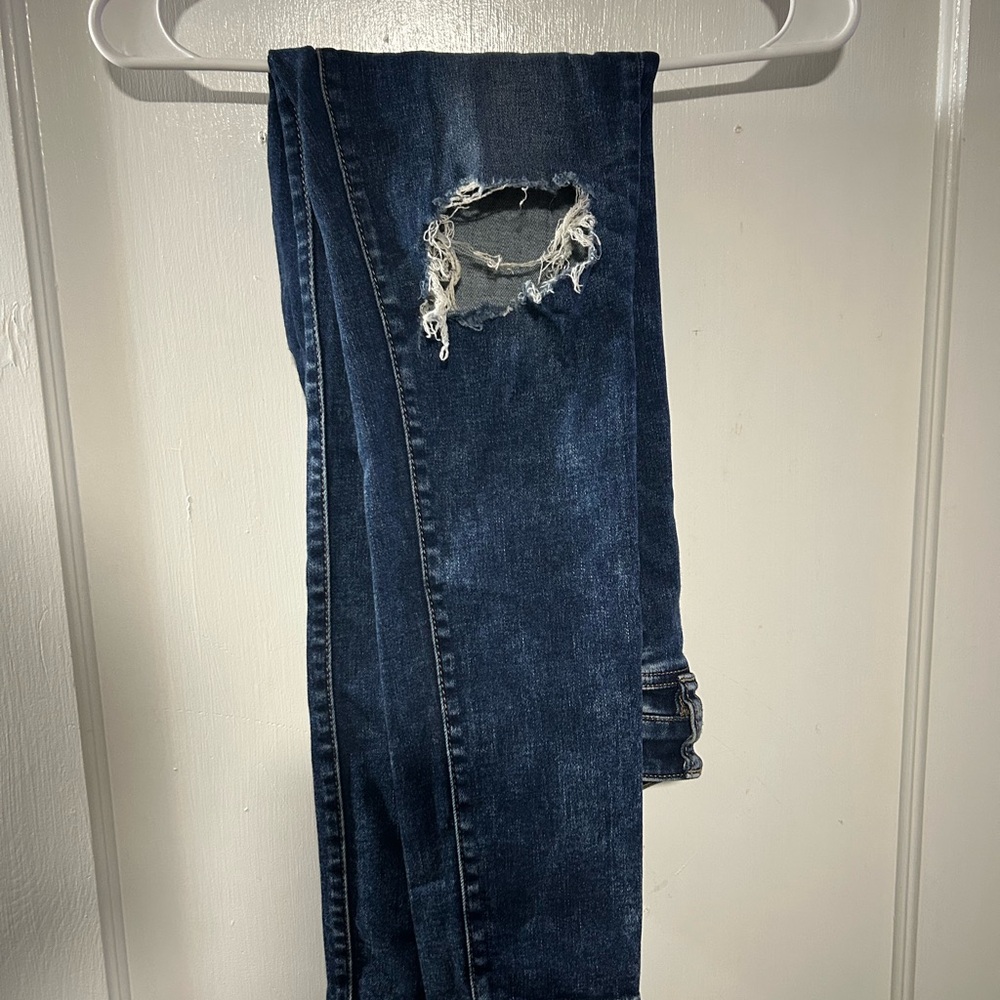 American Eagle Outfitters Super Hi-Rise Jegging in Dark Blue